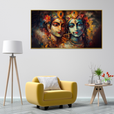 Radha Krishna Hindu God Beautiful Wall Painting